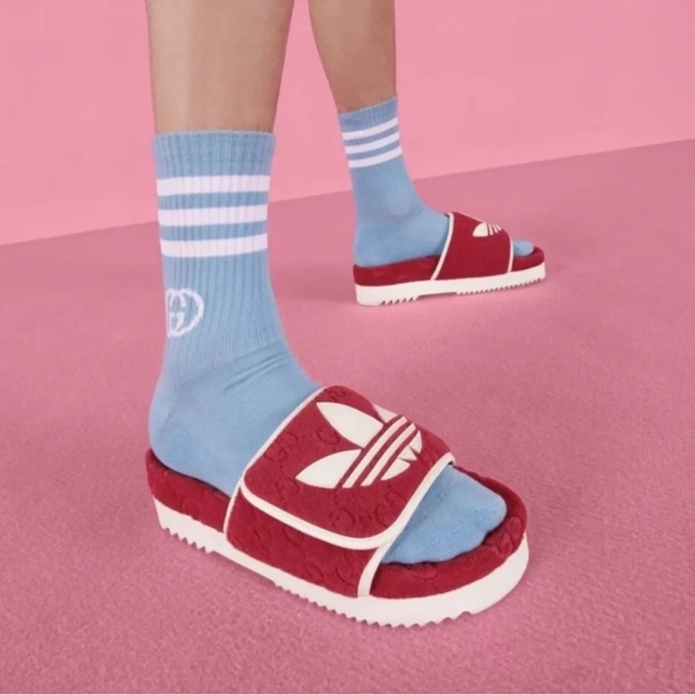GUCCI x ADIDAS RARE Terry Cloth GG Monogram Sandals